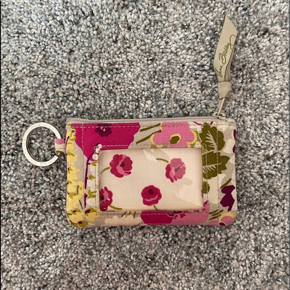 Vera Bradley Pink & Green Floral Keychain Wallet
